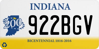 IN license plate 922BGV