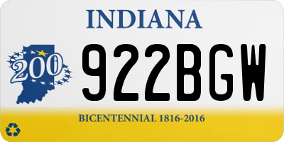IN license plate 922BGW