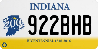 IN license plate 922BHB