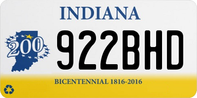 IN license plate 922BHD