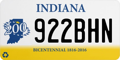 IN license plate 922BHN