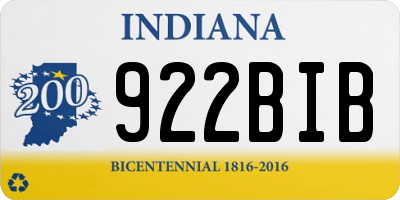 IN license plate 922BIB