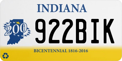 IN license plate 922BIK