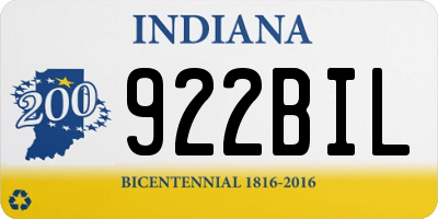 IN license plate 922BIL