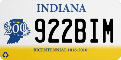 IN license plate 922BIM
