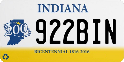IN license plate 922BIN