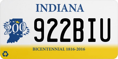 IN license plate 922BIU
