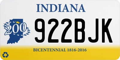 IN license plate 922BJK