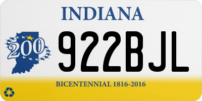 IN license plate 922BJL