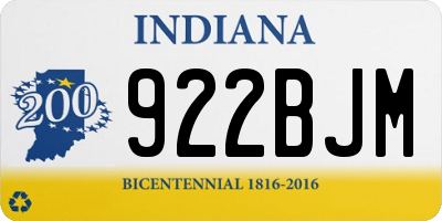 IN license plate 922BJM