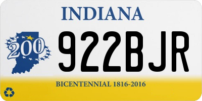 IN license plate 922BJR
