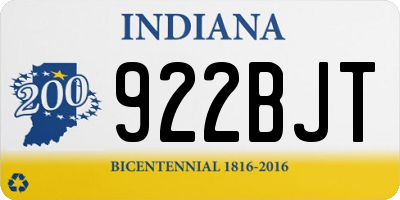IN license plate 922BJT