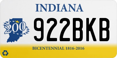 IN license plate 922BKB
