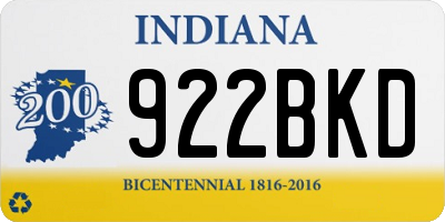 IN license plate 922BKD