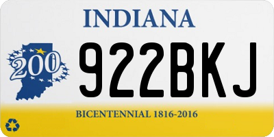 IN license plate 922BKJ