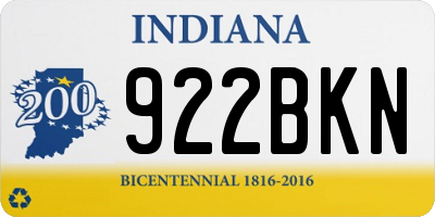 IN license plate 922BKN