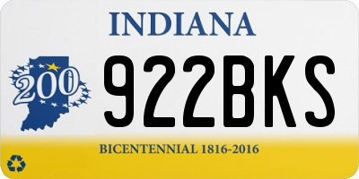 IN license plate 922BKS