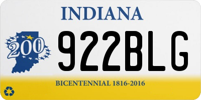 IN license plate 922BLG