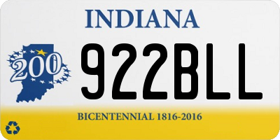 IN license plate 922BLL