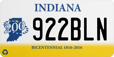IN license plate 922BLN