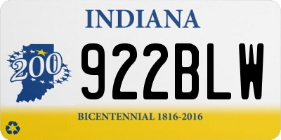IN license plate 922BLW