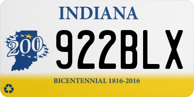 IN license plate 922BLX