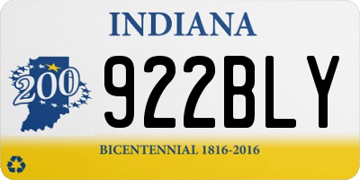 IN license plate 922BLY
