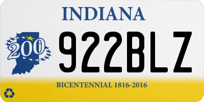 IN license plate 922BLZ