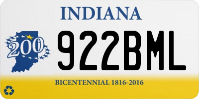 IN license plate 922BML
