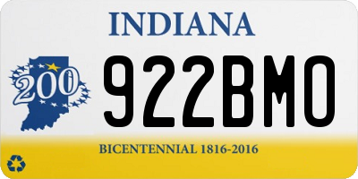 IN license plate 922BMO