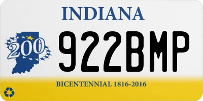 IN license plate 922BMP