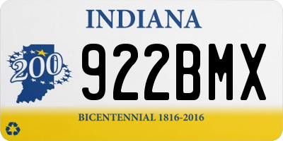 IN license plate 922BMX