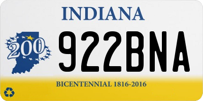 IN license plate 922BNA