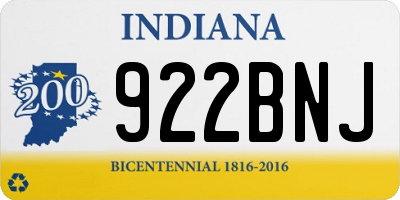 IN license plate 922BNJ