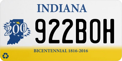IN license plate 922BOH