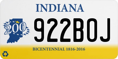 IN license plate 922BOJ