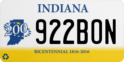 IN license plate 922BON