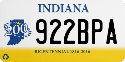 IN license plate 922BPA