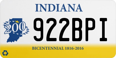 IN license plate 922BPI