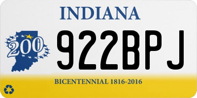 IN license plate 922BPJ