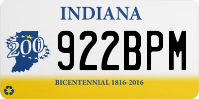 IN license plate 922BPM