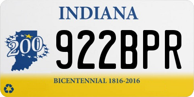 IN license plate 922BPR