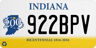IN license plate 922BPV