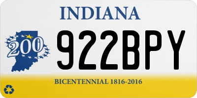 IN license plate 922BPY
