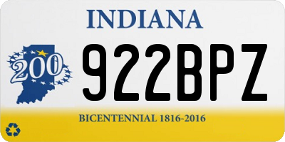 IN license plate 922BPZ