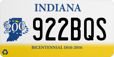 IN license plate 922BQS