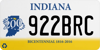 IN license plate 922BRC