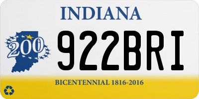 IN license plate 922BRI