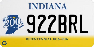 IN license plate 922BRL