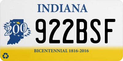 IN license plate 922BSF